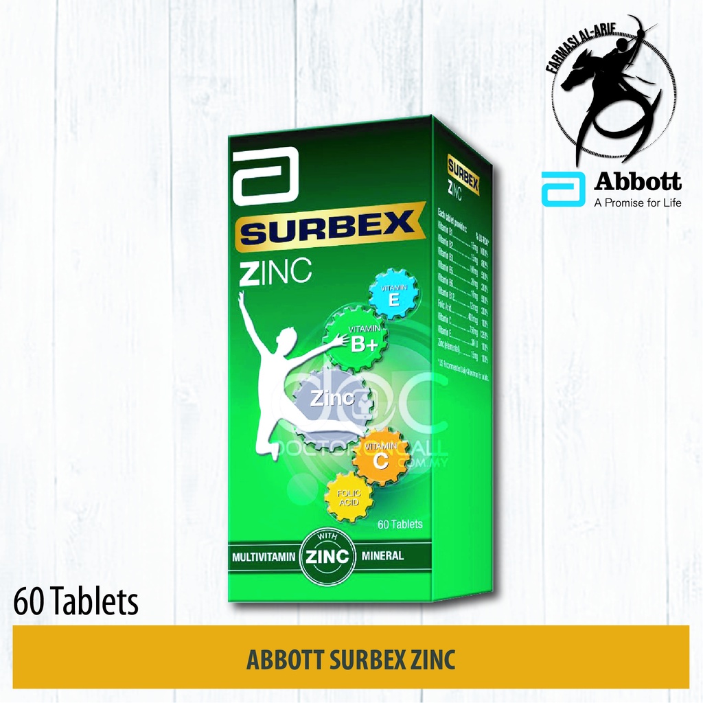 Abbott Surbex Zinc 60 tablets